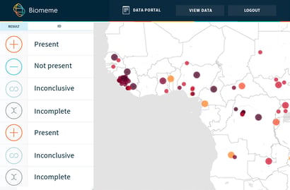 Biomeme web portal that has the power to map prevalence in real-time.